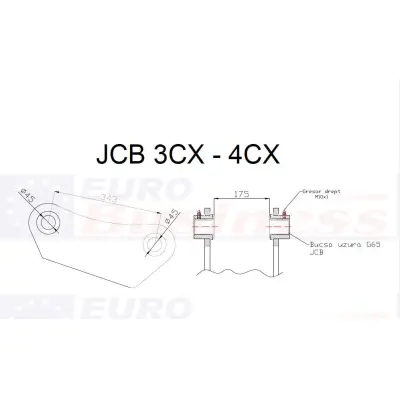 Cupla rapida mecanica buldoexcavator JCB 3 CX / 4 CX